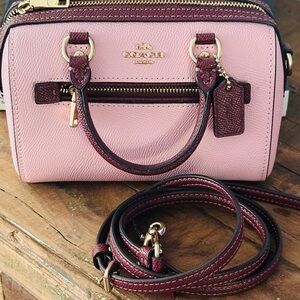 Coach Mini Rowan Satchel in Powder Pink Wine
